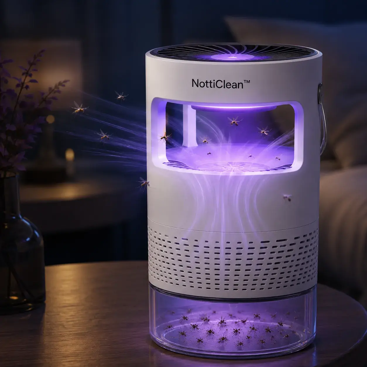 NottiClean UV light attracting mosquitoes without spray